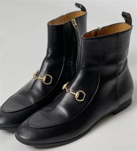 gucci leather horsebit knee boot|Gucci jordaan leather ankle boots.